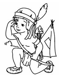 Desenho De Indio Cuidando Da Tribo Para Colorir Tudodesenhos