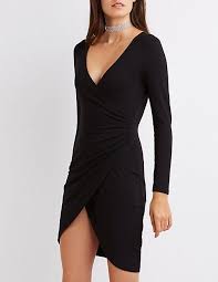 Surplice Bodycon Wrap Dress Beautiful Black Dresses Tulip Wrap Dress Ruched Bodycon Dress