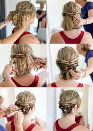 Hochsteckfrisuren Mit Anleitung Fur Kurze Haare Kurze Haare Hochsteckfrisuren Festliche Frisuren Kurzes Haar Frisur Hochgesteckt