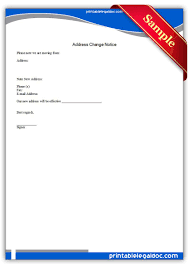 Printable Address Change Notice Template Change Of Address Letter Form Word Template