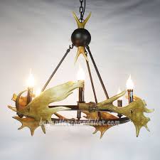 Moose 4 Cast Antler Chandelier Candelabra Pendant Lighting Buyantlerchandelier Com