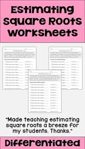 Estimating Square Roots Differentiated Worksheets Digital And Printable Estimating Square Roots Integers Word Problems Differentiation Math