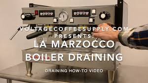 Working directly with la marzocco international and other manufacturers, we are able to offer our clients with the best coffee making take delivery and the equipment can be earning you income even before your next payment. How To Drain Your Commercial Espresso Machine Draining Video La Marzocco Voltage Coffee Supply Youtube