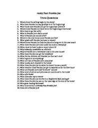 If you paid attention in history class, you might have a shot at a few of these answers. Freaky Fast Frankie Joe Trivia Questions By Thenextgenlibrarian Tpt