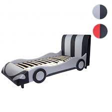 Kindermöbel für jungen und mädchen. Bett Hwc E14 Auto Junge Kinderbett Jugendbett Lattenrost Kunstleder Holz 190x100cm Schwarz Silber