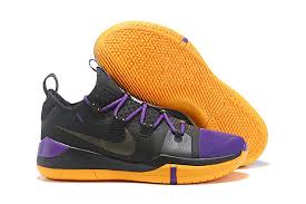 Black And Yellow Kobes Shoes Newest Nike Kobe Ad Black Lakers Purple Yellow For Sale Nike Kd Shoes Basketball Shoes Kobe Wholesale Nike Shoes