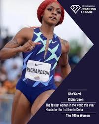 She holds personal records of 10.72 seconds and 22.00 seconds for the events. Doha Diamond League S Tweet The 100m Star S Will Set The Stadium Next Friday In Doha Read More On Our Website Link In Bio Dohadl Diamond League Qatar Olympic Trendsmap