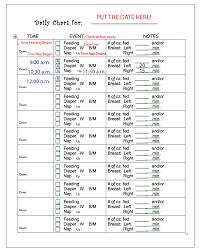 Charting Your Newborns Daily Activities Take Copies To