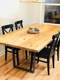 Rated 4 out of 5 stars. Rustic Farm Dining Table Solid Wood Farmhouse Furniture Kitchen Hickory From Oh Ebay