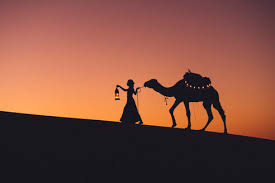 Trek made international headlines and sparked a desert romance. Woman With Camel Walking At Sahara Desert Against Clear Sky During Sunset Cavf54288 Cavan Images Westend61
