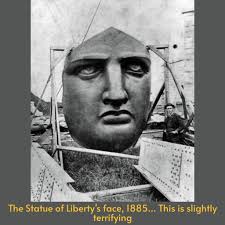 The Statue of Liberty's face, 1885