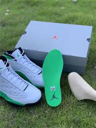 2020 Cheap Air Jordan 13 Lucky Green White Black Shoes