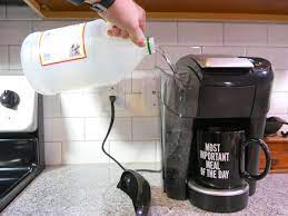 Fill water reservoir ¾ of the way full with vinegar. How To Clean Your Keurig With Distilled Vinegar Coffee Maker Cleaning Keurig Cleaning Coffee Maker