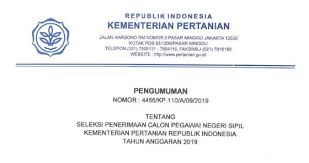 Pengumuman hasil seleksi administrasi cpns kementerian pertanian tahun anggaran 2021. Resmi Rekrutmen Cpns Kementerian Pertanian 2019 520 Formasi