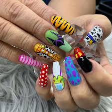 The next time you are picking a design, think of. Mia Bella Nail Bar On Instagram Who Else Is A Disney Fanatic Who Can Name All The Disney Acrylic Nails Simple Acrylic Nails Long Acrylic Nails