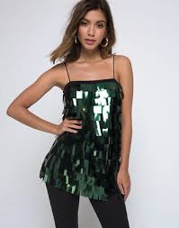 motel rocks keke dress in dangle sequin forest green s small