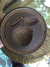 Vintage Primitive 1800 S Wooden Acorn Butter Mold Stamp Press Or Print Antique Butter Molds Butter Molds Wooden Butter Mold