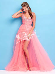 Neon Coral Prom Dress High Low Dress Mac Duggal 40329l High Low Prom Dresses Coral Prom Dress Prom Dresses