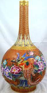 Beautifully decorated with enamel floral decorations. Chinese Porcelain Enameled Floral Bird Vase Porcelain Art Chinese Porcelain Vase