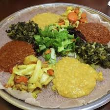 የኢትዮጵያ ምግብ) characteristically consists of vegetable and often very spicy meat dishes. Enssaro Ethiopian Restaurant Oakland California Restaurant Happycow