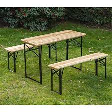 Outsunny Portable Folding Camping Picnic Trestle Table And Bench Set Garden Bbq Chairs Stools Wooden Wood Folding Picnic Table Table And Bench Set Picnic Table