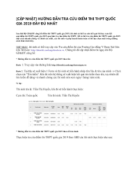 Thí sinh truy cập địa chỉ. Tra Cuu Diem Thi Thpt Quoc Gia Nam 2019
