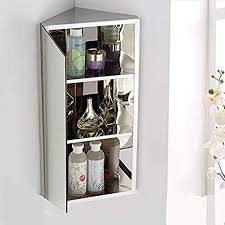 Maybe you would like to learn more about one of these? Amazon Com Stainless Steel Corner Mirror Cabinet Bathroom Wall Storage Modern Mirrored Unit With 3 Internal Shelves 600 X 300 Home Kitchen