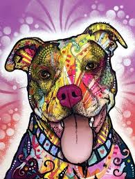 Colourful Staffy Cross Stitch Kit Pitbull Art Colorful Dog Dog Paintings
