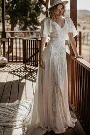 Calling All Free Spirited Brides Chance By Dreamers Lovers Has The Boho Wedding Dresses You Ve Been Searching For Junebug Weddings Romantic Bohemian Wedding Dresses Crepe Wedding Dress Bohemian Wedding Dress