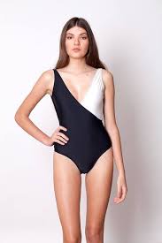 Black And White Swimsuits Women S Women One Piece Swimsuit In Black White Classy High Waist Plunge Swimsuit With Open Back One Piece Women S One Piece Swimsuits One Piece For Women