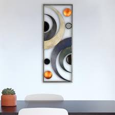 Wandbild Metallbild Halbkreise Kreise Wanddeko Wohnzimmer 28x74cm Modern Design Mobel Wohnen Dekoration Wohnzimmer Gestalten Wanddeko Wohnzimmer Wanddeko