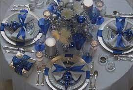 Decorating Silver And Blue Christmas Table Decorations Outdoor Silver Christmas Decorations Decorating With Christmas Lights Outdoor Christmas Table Settings