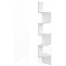 Choose from different styles to suit your room. Corner Shelf 5 Tier Floating Wall Shelf With Zigzag Design Bookshelf White Lbc20wt White