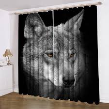 3d Wolf Pattern Lucy Eyelet Ring Window Curtain Blackout Curtain Insulation Curtain Custom Curtain Cool Curtains Custom Curtains Blackout Curtains