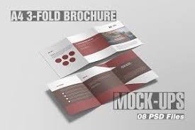 A4 Trifold Brochure Mockup Brochure Mockup Psd Trifold Brochure Mockup Free Psd