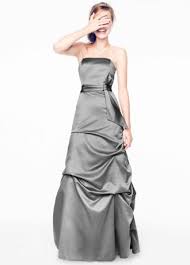 strapless satin ballgown with pick up and sash