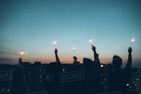Best friend friends aesthetic drawing. Group Of Friends Enjoying Roof Party Holding Lit Sparklers In Air Rear View Stock Photo Dissolve