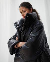 Hide Puffer Jacket Black 520 Nanushka Puffer Jacket Black Leather Puffer Jacket