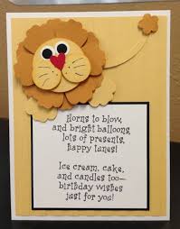 Lion Punch Art Stampin Up Birthday Card Kit 5 Cards Stampin Up Birthday Cards Punch Art Cards Kids Birthday Cards