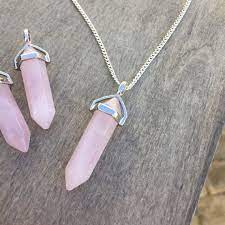 Natural Rose Quartz Necklace Crystal Necklace Rose Etsy Rose Quartz Jewelry Rose Quartz Necklace Quartz Crystal Necklace