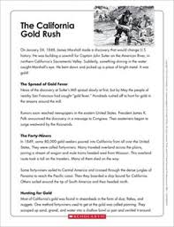The California Gold Rush Nonfiction Text And Organizer California Gold Rush Activities California Gold Rush Gold Rush Activities