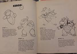 This Old How To Draw Nintendo Heroes And Villains Book I Got In Elementary School Has Bowser S Name As Kerog Nintendo Characters Drawings Character