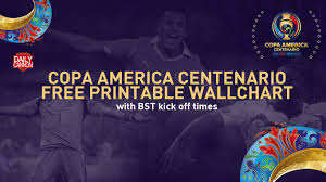 Monday, june 14 group a: Free Copa America Centenario Wallcharts