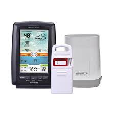 acurite weather station with rain gauge and lightning detector