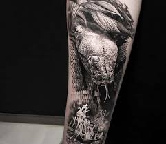 Snakes are perfect tattoo subjects, don't you agree? Snake Tattoo By Alex Legaza Post 24796 Snake Tattoo Design Tattoos Snake Tattoo