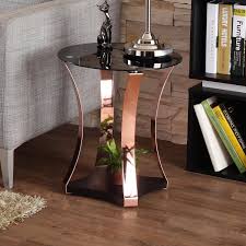 Go for white, black or a bold pattern, and you're sure to enjoy the streamlined look. Furniture Of America Hola Contemporary Black Glass Top Round End Table Overstock 12453803