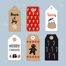 Ill be making some of these with home made christmas candy in them! Set Of Cute Christmas Gift Tags Labels Hand Drawn Illustrations Royalty Free Cliparts Vectors And Stock Illustration Image 64655256