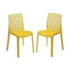 Votre recherche de dictons : Lot De 2 Chaises Design Jaune Perle Gruyer Opaque Declikdeco Chaise Chaise Design Chaises Jaunes Et Chaise