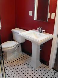 Pin By Julie Vandervoort On Bathrooms Bathroom Red Small Bathroom Renovations White Bathroom Decor