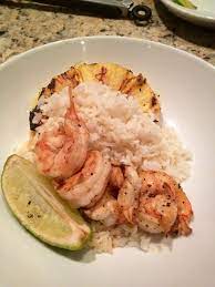 Grilled Pineapple Coconut Rice And Shrimp Cooked On La Plancha How To Cook Shrimp Cooking Recipes Cooking